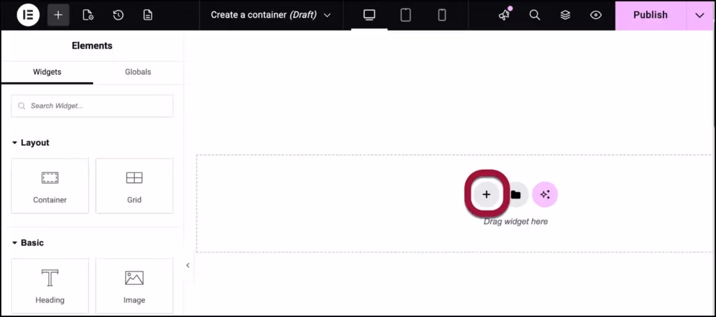 Elementor návod (2026): Jak začít tvořit web ve WordPressu krok za krokem 6 elementor-navod-jak-pridat-kontejner-1